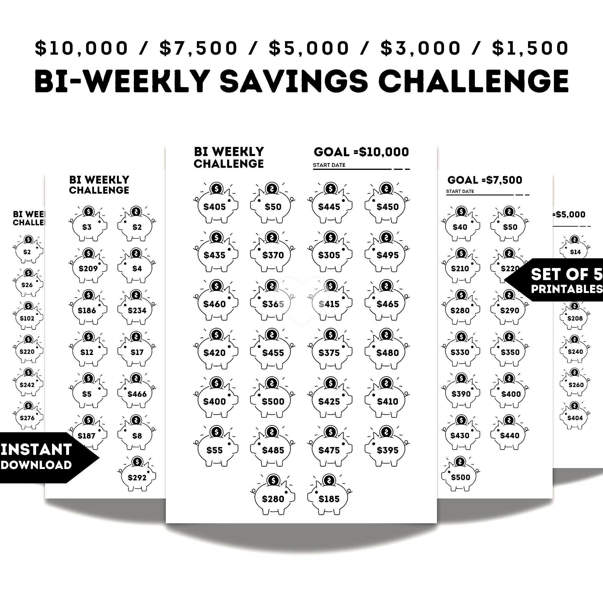 bi-weekly savings challenge infographic