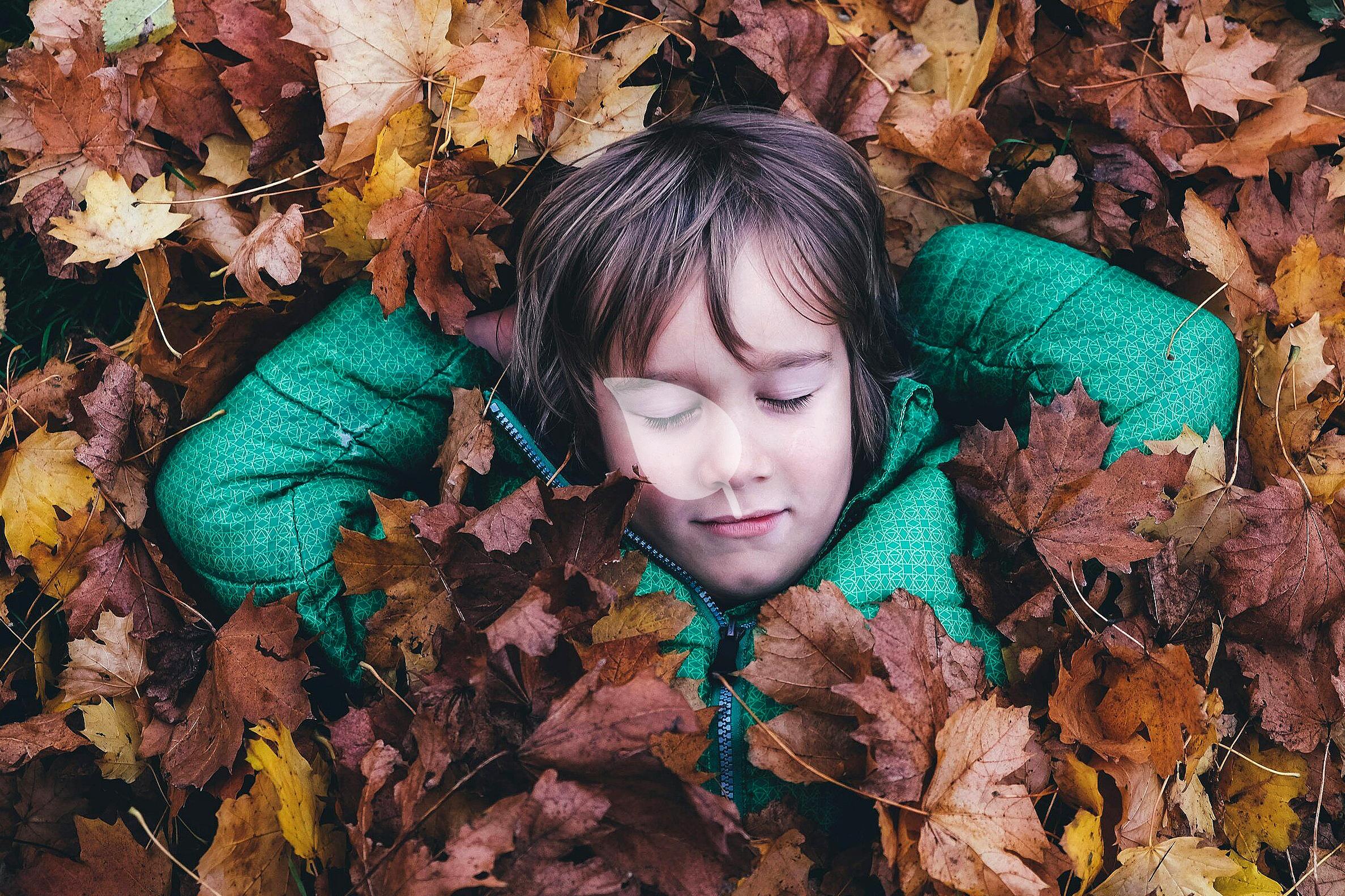 Child feeling calm outdoors