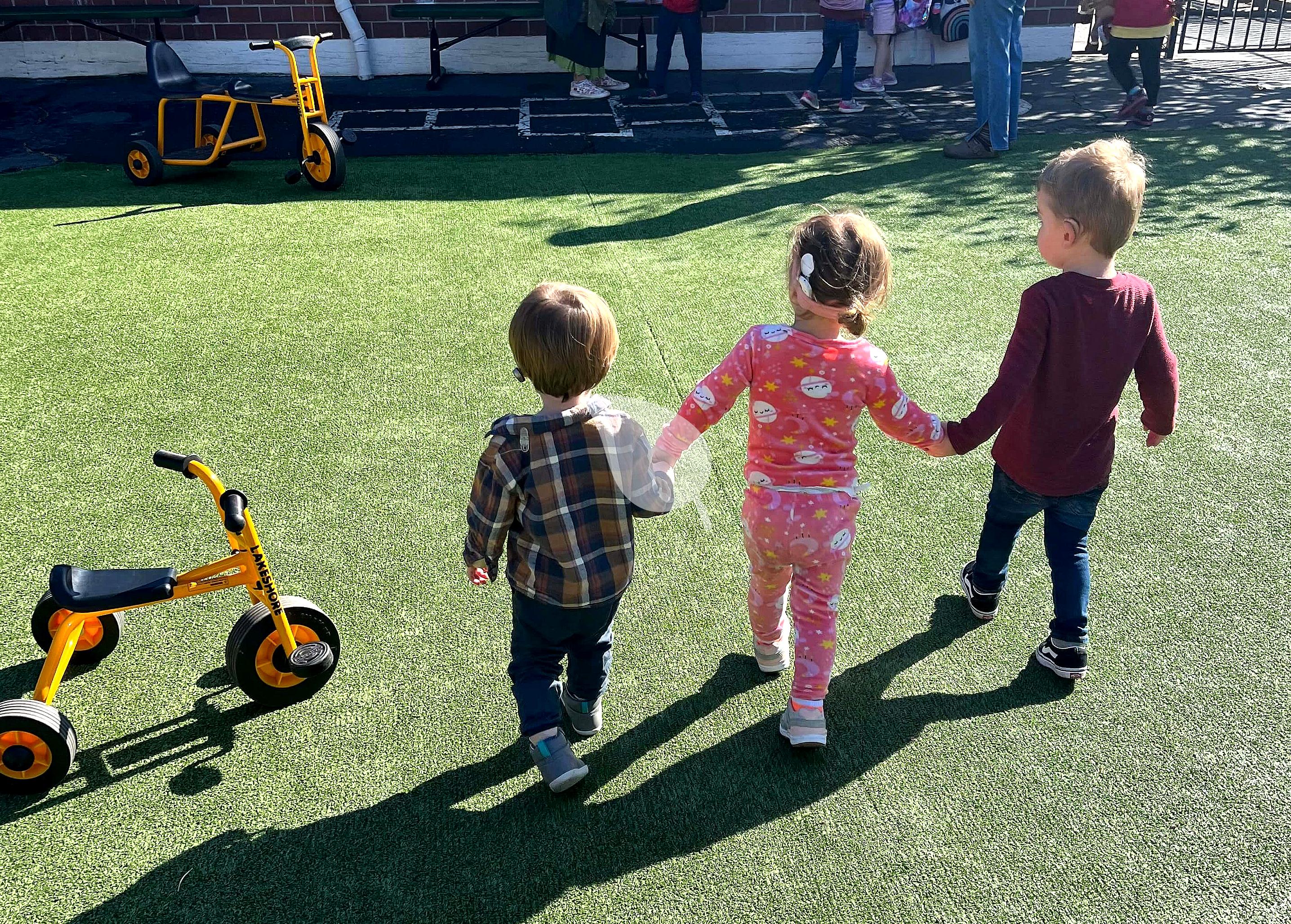 Children on a listening walk in nature