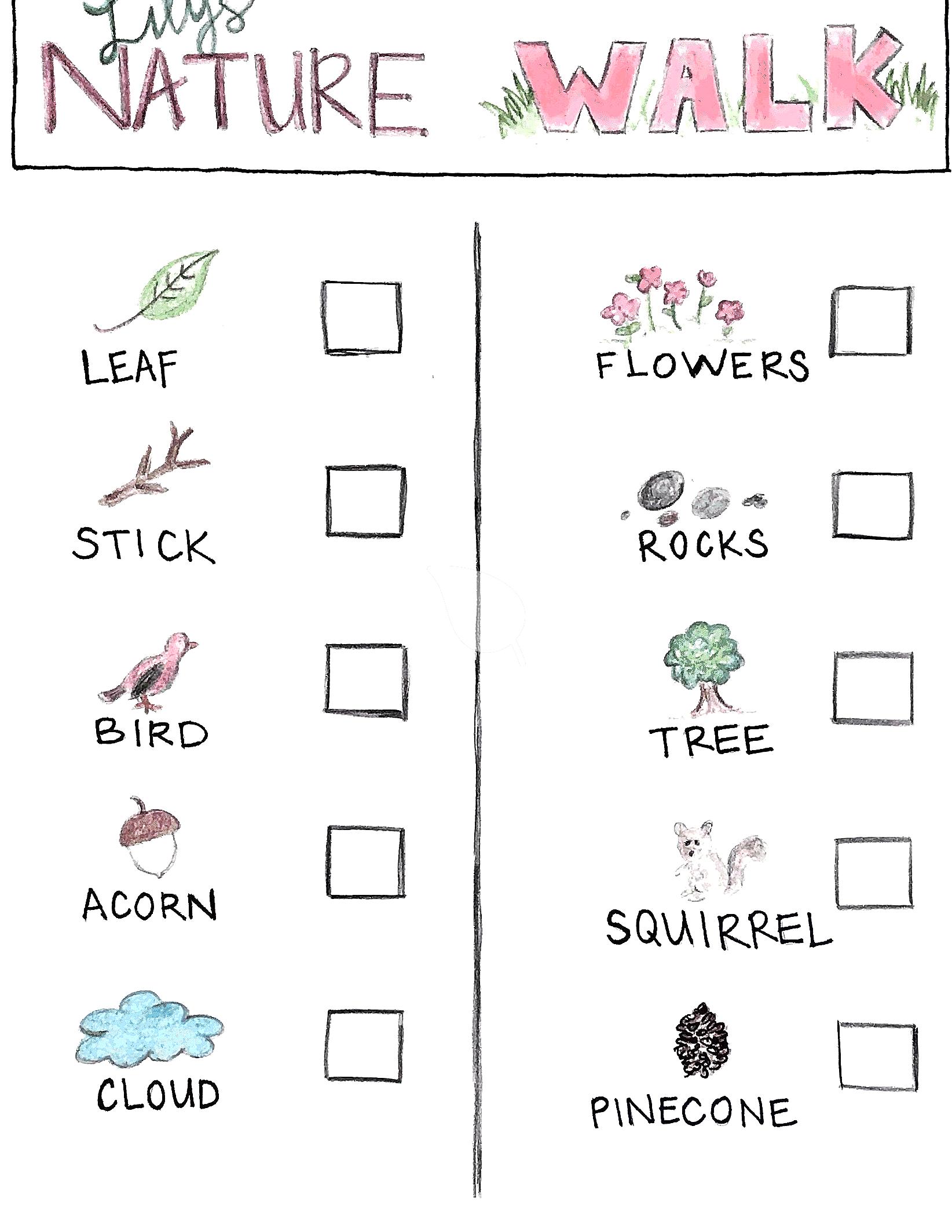 Kids doing a nature scavenger hunt