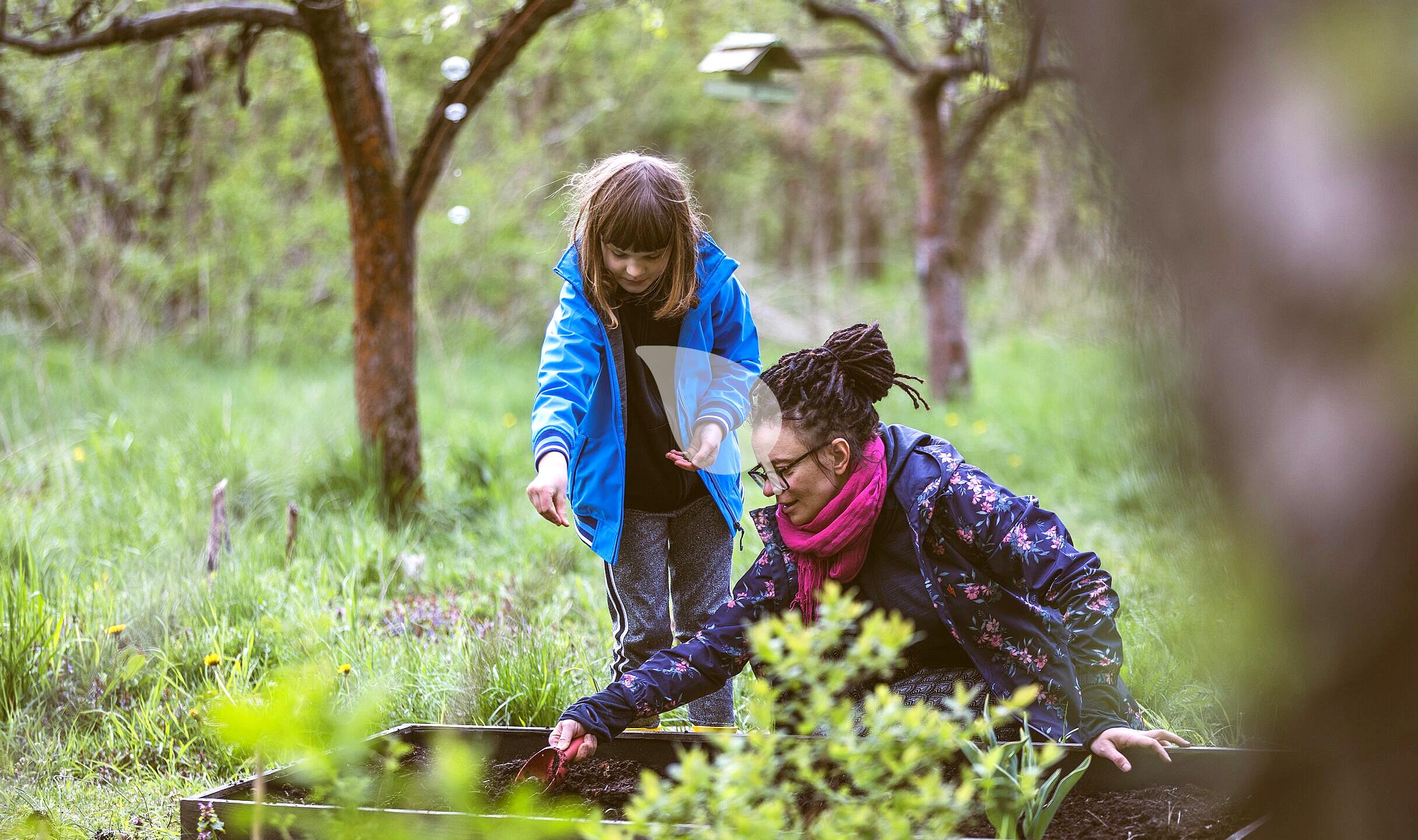 Children exploring urban nature therapy on balcony